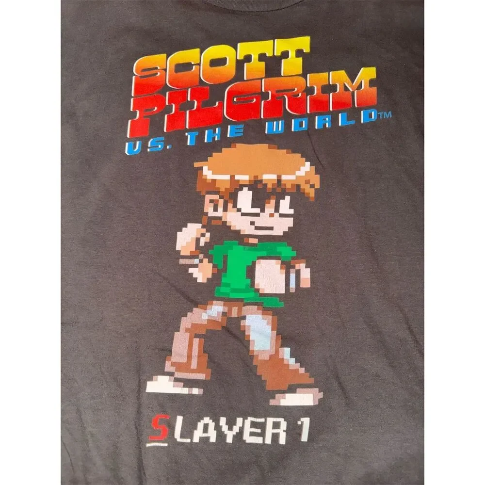 Scott Pilgrim Slayer 1 Vintage Graphic T-Shirt Gray Unisex 2XL - Picture 2 of 4